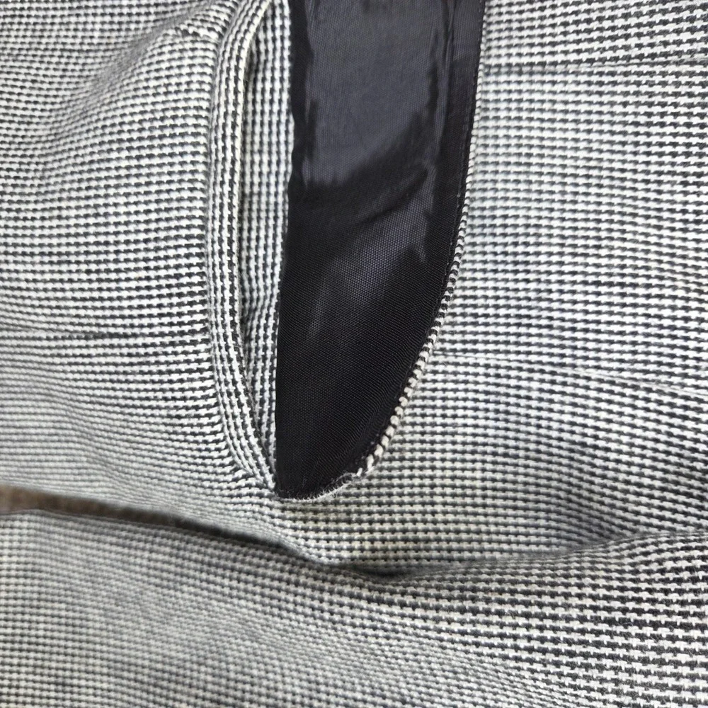 Evan-Picone Blazer Houndstooth Womens 12 Black White Vintage Jacket Made in USA
